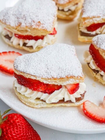 Close up of Strawberry Nutella Puff Pastry.
